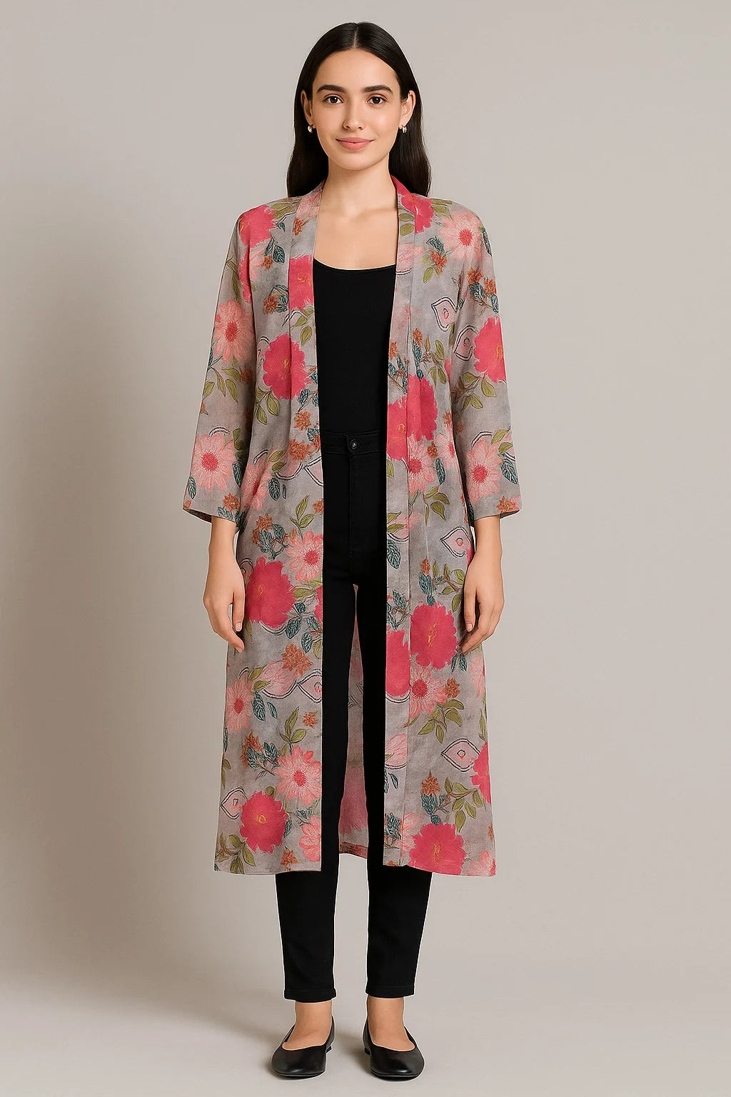 Blossom Mist Floral Pure Georgette Shrug